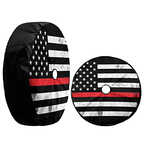 Image of Delerain Spare Tire Cover with Backup Camera Hole Black White American Flag Wheel Covers Waterproof Dust-Proof UV Sun Universal Fit for Trailer RV SUV Truck (17 Inch for Diameter 31 inch-33 inch)