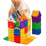 Générique Verschachtelte Blöcke für die 120 Teile | pädagogisches Stapelset, kreatives Spielzeug, bunte Waffelteile | leichtes Konstruktionsset, tragbar, lustiges und langlebiges Bauspiel