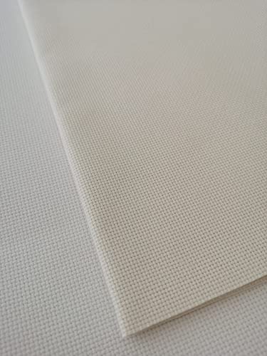 Image of KCS 4 /6 pc of 12 inch x 18 inch 18CT Counted Cotton Aida Cloth Cross Stitch Fabric (4 pc, Antique White)