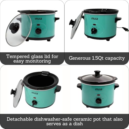 IMUSA-15qt-Electric-Slow-Cooker-Teal IMUSA 15qt Electric Slow Cooker Teal