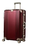 [レジェンドウォーカー] スーツケース 耐衝撃 アルミフレーム キャリーケース 大型 Lサイズ 大容量 静音ダブルキャスター TSAロック キャリーバッグ 出張 旅行（7泊以上/5.6kg/ 83L/ディープクォーツレッド） 5509-70 無料受託手荷物