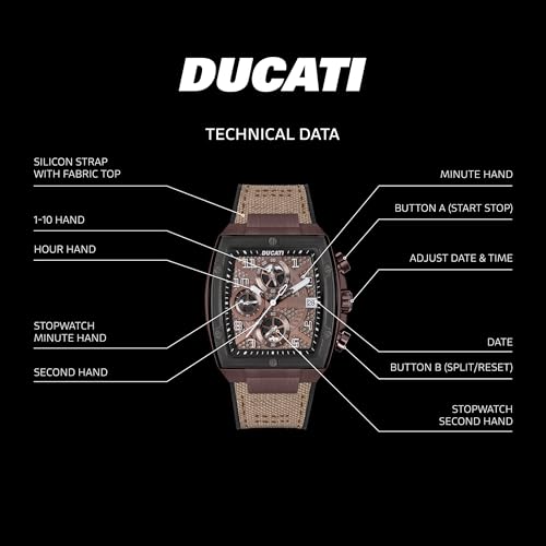 Ducati Orologio Analogico Da Uomo Con Quadrante Marrone-Dtwgo0001501 - 6