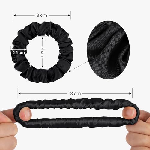LILYSILK Women's 100% Silk Hair Scrunchies Ladies Elastic Hair Tie Bobbles Ponytail Holders for All Hair Type and Conditions and Preventing Hair Frizz Breakage Loss,Black 3pcs - Image 3
