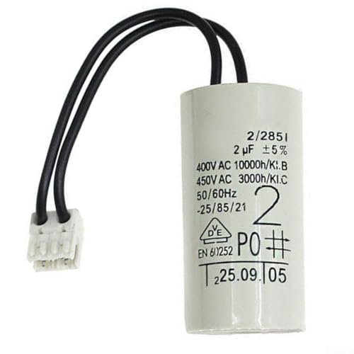 Condensador de circulación de agua 2uF para caldera de gas montada en la pared, parte del sistema de calefacción con conector, reducción de ruido, funcionamiento estable, reemplazo esencial para