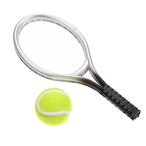 ifundom Set Di Racchette E Palline Da Tennis In Miniatura 1:12: Racchetta Da Tennis Per Casa Delle Bambole Kit Da Tennis In Miniatura Giocattolo Da Tennis Per Casa Delle Bambole Per Mini