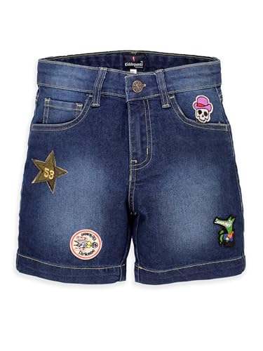 Image of KiddoPanti Boys Knee-Length Denim Shorts | Stretchable Cotton Poly Denim | Comfortable Fit with Button Elasticated Waistband & Zip Fly