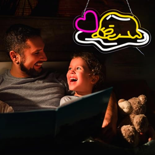 Image of Balanar Lazy Egg Neon Sign,Japanese Lazy Egg Neon Sign,Gudetama Lazy Egg LED Light Sign for Wall Decor for Bedroom And Game Room Decoration,SquishMe Yolk Anime Light,Kids Teens Birthday Gifts