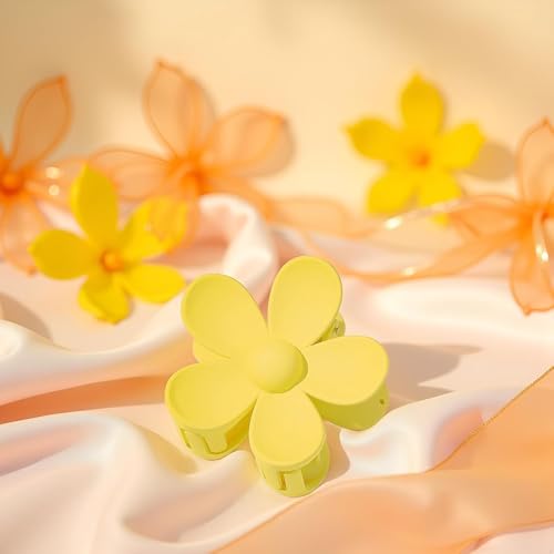 Pinzas para cabello con diseño de flor amarillo miniatura 5