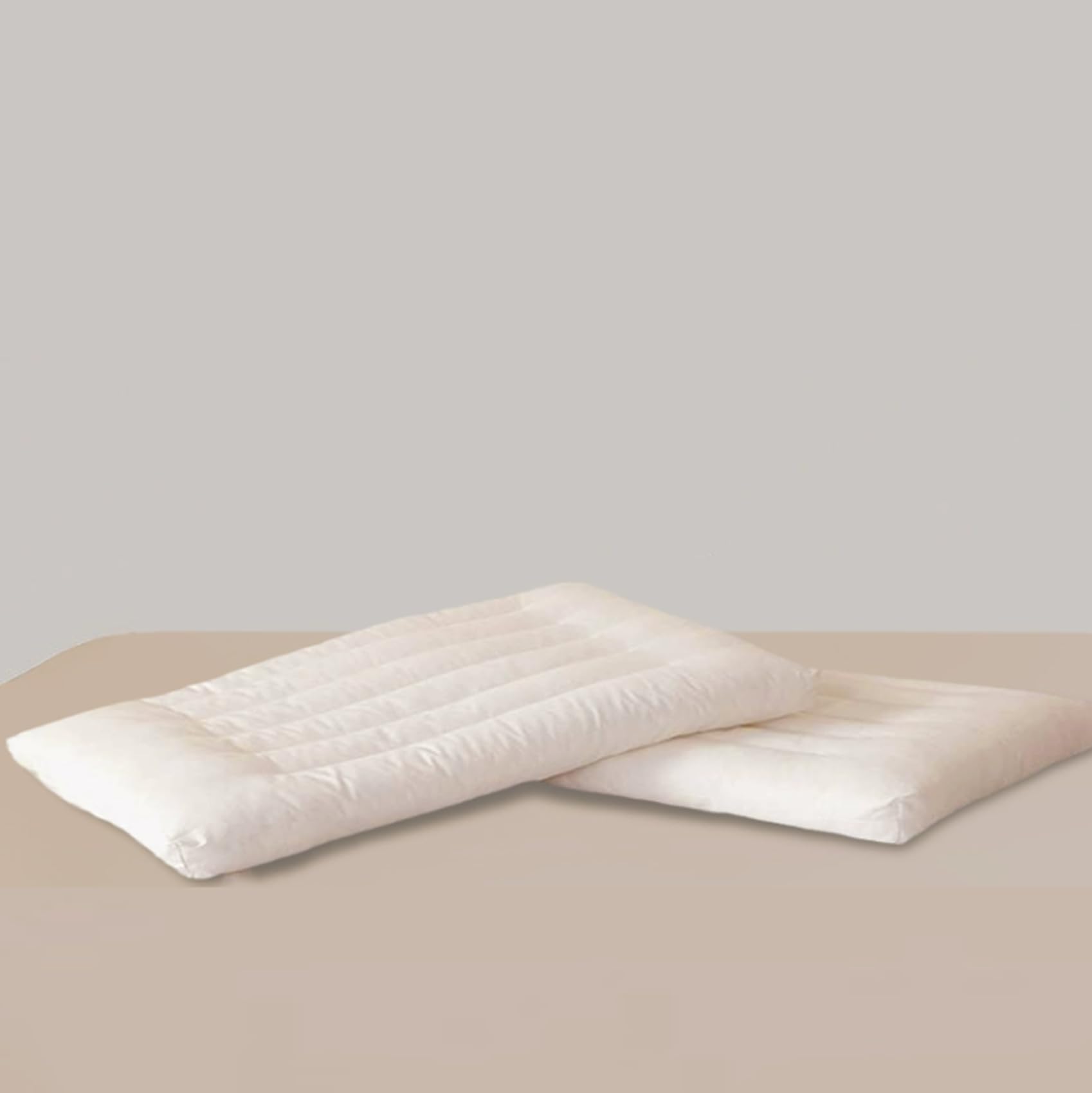 Dovishire Ultra Thin Pillow for Adults, Flat Low Loft Cushion Single Pack, Soft Cotton Neck Relief, Breathable Flat Pillow for Back and Stomach Sleepers (White, Lay Down 6cm)
