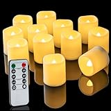 Homemory 400+ Hour Remote Control Candles, 2/4/6/8H Timer LED Votive Candles, Battery Operated Tea Lights in Warm White for Outdoor, Table, Halloween, Christmas (Batteries Included