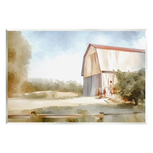 Image of Stupell Industries Barn in Rural Farmland Wall Plaque Art by Amy Hall | Stupell Industries | 15 x 10 Inches, Easy to Hang and Sturdy, Made in USA, by Amy Hall