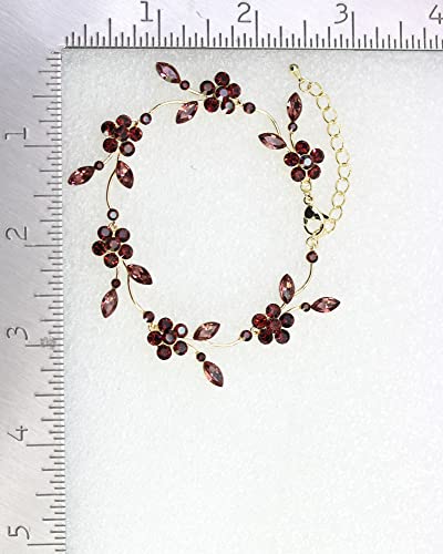 Image of Faship Gorgeous Rhinestone Crystal Floral Necklace Earrings Set
