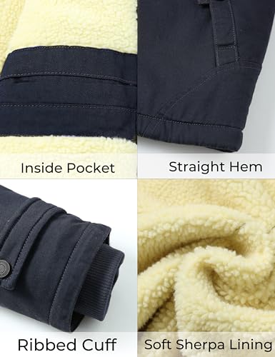 Image of WenVen Men's Winter Sherpa Parka Mid Length Thicken Military Style Warm Jacket with Removable Hood