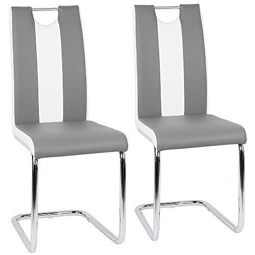 Supfine Chaises de Salle à Manger Lot de 4, Chaises Salle Manger Simili Cuir, Acier Chromé Revêtement, 48,5 cm de Hauteur Assise, Chaises de Maison (39,5 *...