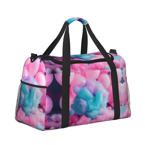 Pink Cotton Candy print Personal Item Bag Large Duffel Bag Travel Bag Weekender Bag Gym Bag Tote Duffel bag3