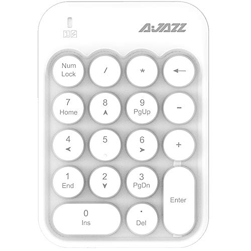 Nummernblock, 18 Tasten, kompakt, tragbar, leise, für Windows, iMac, MacBook, Laptop, Desktop, PC, Laptop, Rechnung, Dateneingabe (weiß) Cover