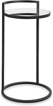 Spinner Moss + Fig Elroy Iron and Matte Black Accent Table 14 in. W x 26 in. H