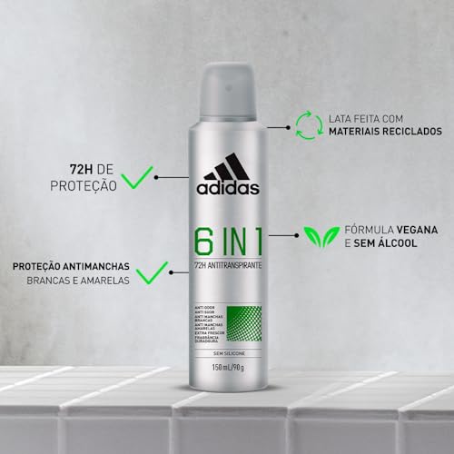 adidas Desodorante Masculino Aerossol Antitranspirante 6 in 1 150ml