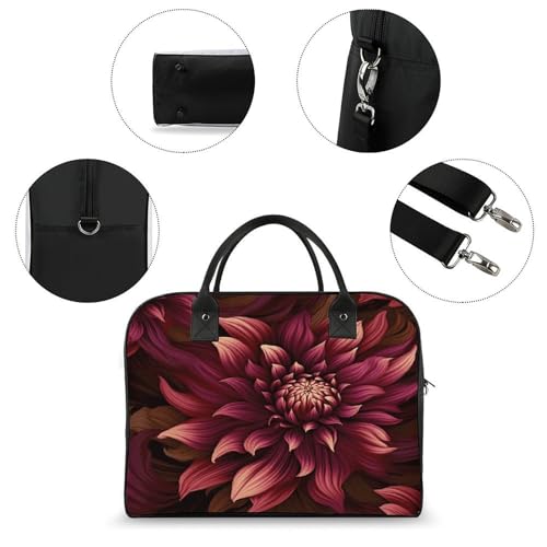 Bolso Tote Rojo con Flores Artístico y Asa Ajustable miniatura 6