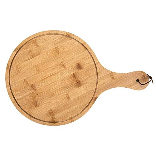 Tabua De Corte Bambu Multiuso Redonda Pizza Queijos Frios
