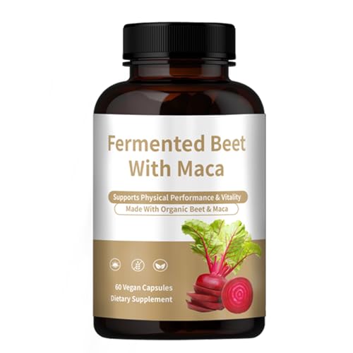 Fermented Beet Root with Maca Capsules - Natural Energy & Digestive Support for Active Lifestyles - Vegan, Gluten-Free, Non-GMO, Soy-Free - 60 Capsules (1pcs)