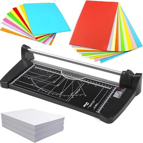 Ręczna obcinarka do papieru, metalowa gilotyna, obrotowy trymer do papieru A2, cięcie 10 arkuszy, szerokość cięcia, idealna do rękodzieła, kartonu, scrapbookingu