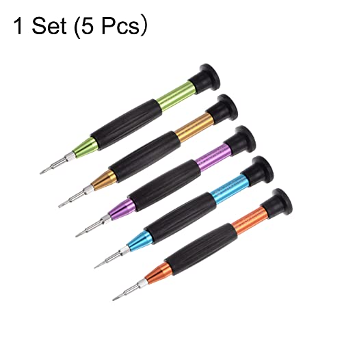 Harfington 5Pcs Precision Screwdriver Set Slotted Phillips Star Torx Swivel Lid Screw Driver Aluminum Handle For Phone Watch Glasses Electronics Repair #TOP2