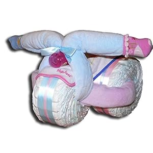 Luiertaartmagie – luierdriewieler tweelingen voor jongens, meisjes of neutraal babygeschenk babyshower babyshower doop…