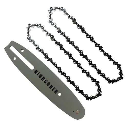 NIUBGONER 8 inch Chainsaw Guide Bar and chain For Ryobi Pole Saw P4361,P4360,RY43160A,P2510,P20310, P5452BTL,P2580,For Sunjoe,For Greenworks,For Chicago,For Trimmer,For Worx and more(Bar+2 Chains)