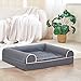 Quagming Orthopedic Sofa Dog Bed - Ultra Comfortable Dog Beds for Large Dogs Breathable Waterproof Pet Bed- Egg Foam Sofa Bed with Sides - Removable Washable Cover Nonslip Bottom Grey 36*27*6.5 in