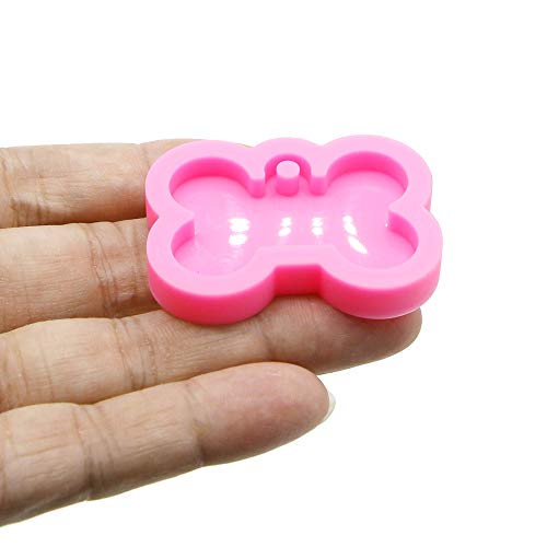 Nifocc DIY Hundemarke Schlüsselbund Silikonform mit Löchern Anhänger Harzformen für DIY Schmuck Basteln Handwerk - (Klein und groß) 4 Stk
