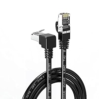 JUXINICE 90 Degree CAT6a Ethernet Patch Cable Shielded FTP RJ45