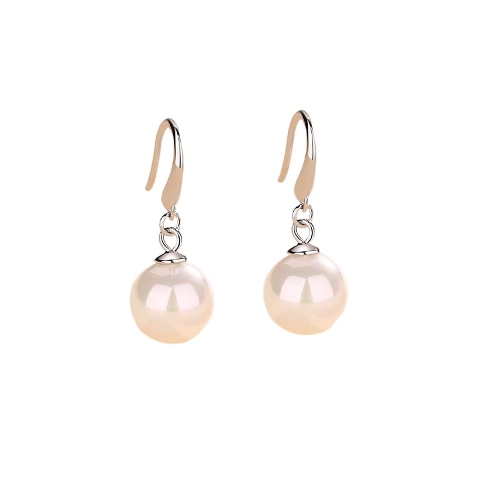 YESKIT Earring Hooks, Sterling Silver Pearl Earrings Women's Net Red Fritillaria Earrings Cool Wind Earrings (Size : SE18)