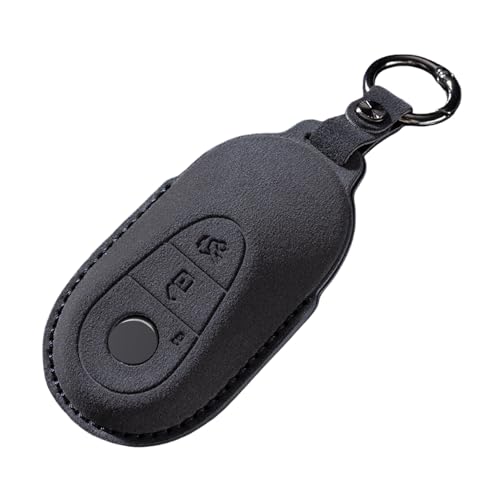 ontto Leder Passt für Mercedes C E Klasse EQE EQS GLC X254 C200 W214 S214 W206 CLE V295 V297 W223 2026 2025 2024 Schlüsselhülle Autoschlüssel Hülle Schutzhülle Schlüsselanhänger 3 Tasten-B Schwarz