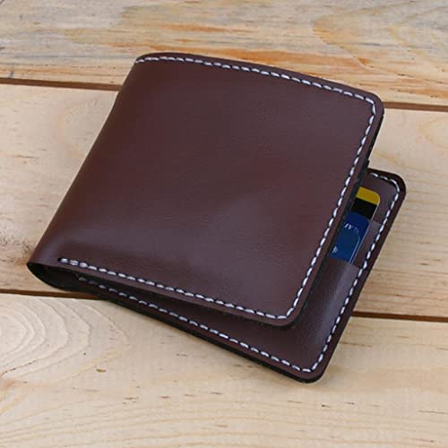DIY Leather Wallet Kit - to Make Men Bifold Business Leather Wallet ID Holder Purse Pockets, Brown2