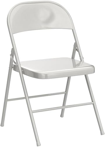 Miniatura 5 de VECELO Juego de 4 sillas plegables de metal, marco de acero con doble bisagra, fácil de plegar y apilar, para oficina, cocina, comedor, boda, patio