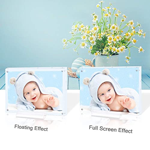 Acrylic 5X7 Clear Acrylic Picture Frames, Magnetic Picture Frames With Gift Box Package, Double Sided Acrylic Photo Frames Stand In Desk Or Table, Pack Of 5（Bonus Microfiber Cloth + 5 Pack Stand） #TOP3