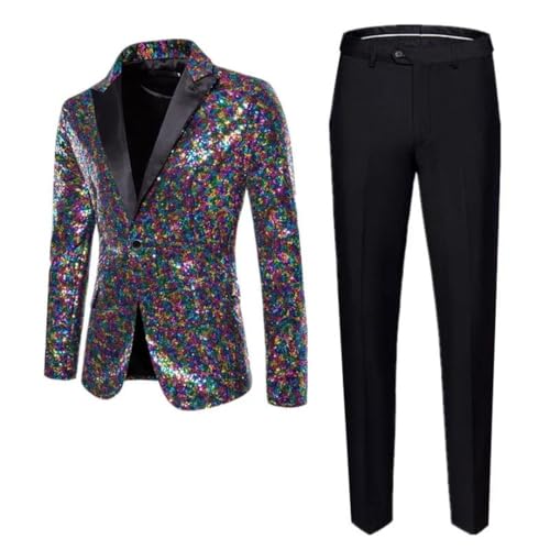 Men's Sequined Party Suit - Breathable Social Blazer | Dance Business Clothing4