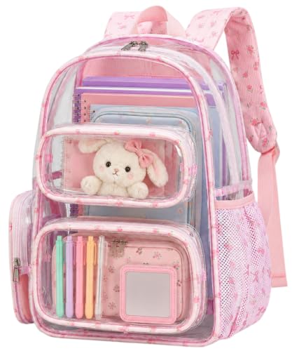 Image of BTOOP Clear Backpack Heavy Duty Transparent Backpack 17 inch See Through Bookbag for College Work Festival Security Padded Strap