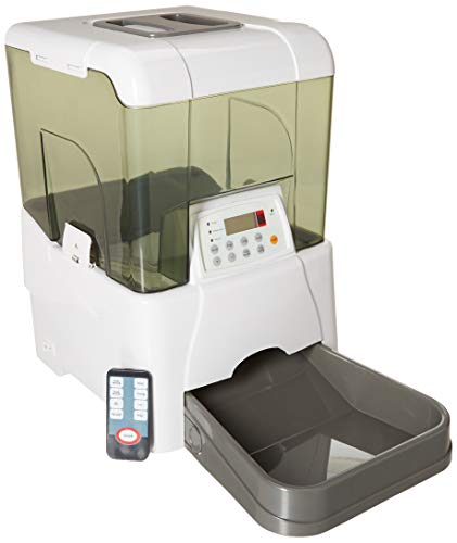 ETTG Automatic Pet Feeder, Automatic Food Dispenser With Voice Recorder and Timer Programmable,RC Feeder 5 Meals For Dogs And Cats With Large Container/LCD Panel, Voice Reminding