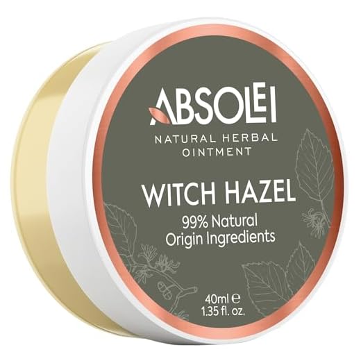 Absolei Pomada para Hemorroides, Ungüento Natural de Hamamelis para Calmar el Dolor, la Hinchazón y el Picor, 40 ml