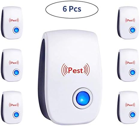 Ultrasonic Pest Repeller, Plug in Insect Repeller, 6 Pack Ultrasonic Pest Control Repellent Against Mosquitoes, Mice, Spiders, Ants, Rats, Roaches, Bugs, Humans & Pets Safe