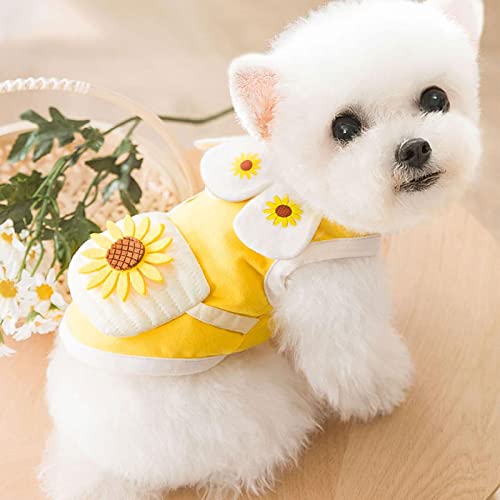 Camisas para Cães,Cute Sunflower Satchels Dog Vest Two-legged Cotton T-shirts | Roupas de verão prim