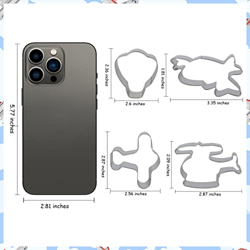 Plane Cookie Cutters Set - 7Pcs Airplane Travel And Flying Stainless Steel Cutter Mold For Kitchen Baking Airplane, Cloud Shape Anniversary Birthday Wedding Party Supplies #TOP5