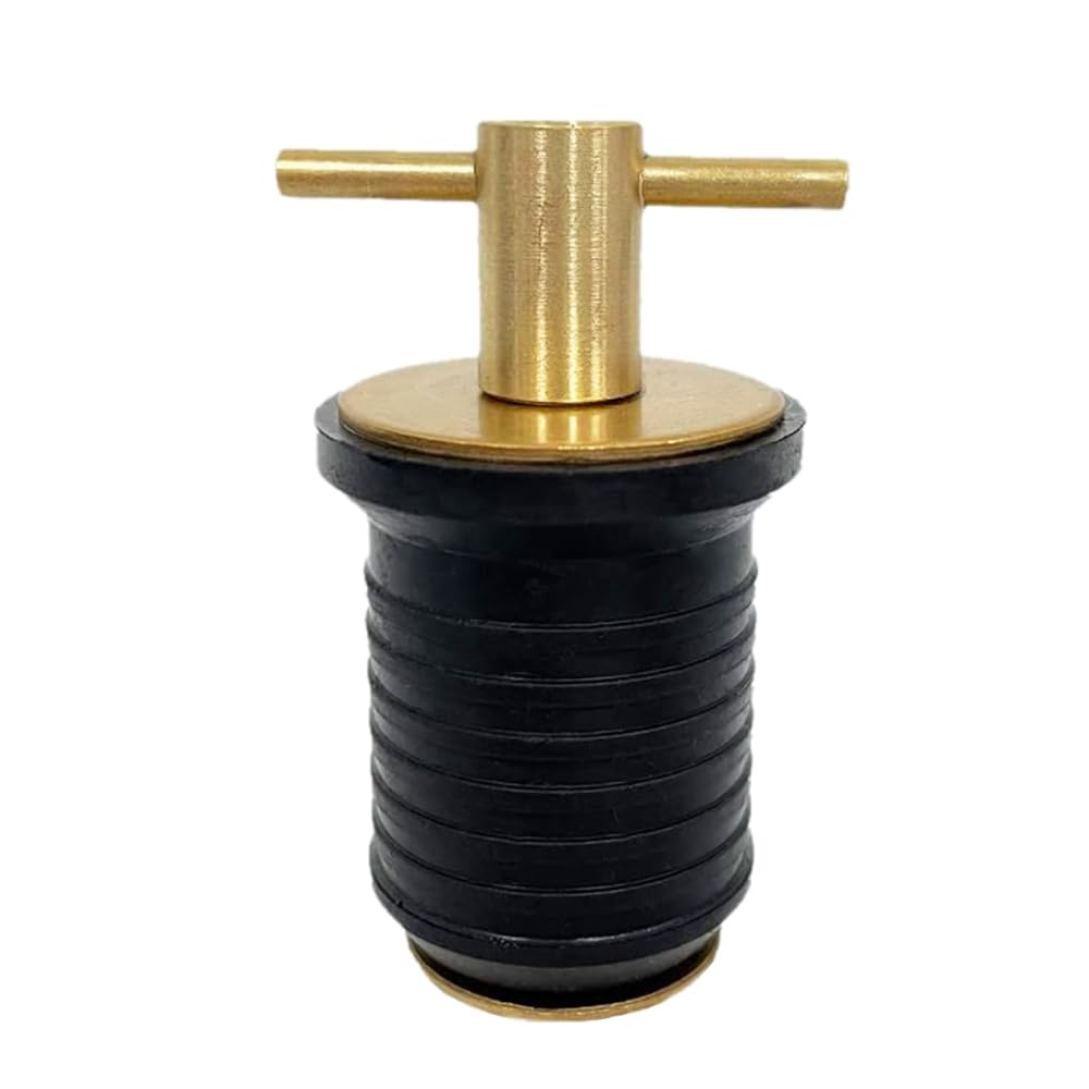 Tappo di Scarico per Barche – 2,5 cm in Ottone Marino Tipo a Vite di Compressione refrigeratori scafi espandibili sostituisce Gomma, Serrature in Posizione per Yacht