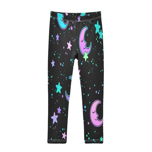 Bolaz Toddler Girls Leggings Printed Yoga Pants Leggings Sleeping Moon for Kids