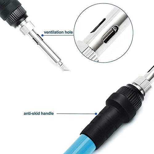 Inditrust Latest Complete Kit Of 60W Soldering Iron Hand-Powered With Adjustable Temp + 5X Bits Of Different Shapes 60 W Temperature Controlled (Round Tip) 1