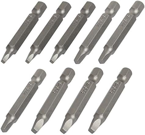 LAITER 9 Pcs Magnetic Screwdriver with Square Head Drills S2 Material SQ1 SQ2 SQ3 Hexagonal Handle 6.35 mm Screwdriver Electric Tools Magnetic Closure Length 50mm