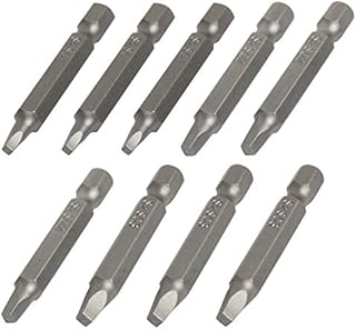 LAITER 9 Pcs Magnetic Screwdriver with Square Head Drills S2 Material SQ1 SQ2 SQ3 Hexagonal Handle 6.35 mm Screwdriver Electric Tools Magnetic Closure Length 50mm