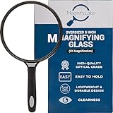 Jumbo 3X Handheld Magnifying Glass - LARGE 5 Inch Lens - Easy Grip Ergonomic Handle